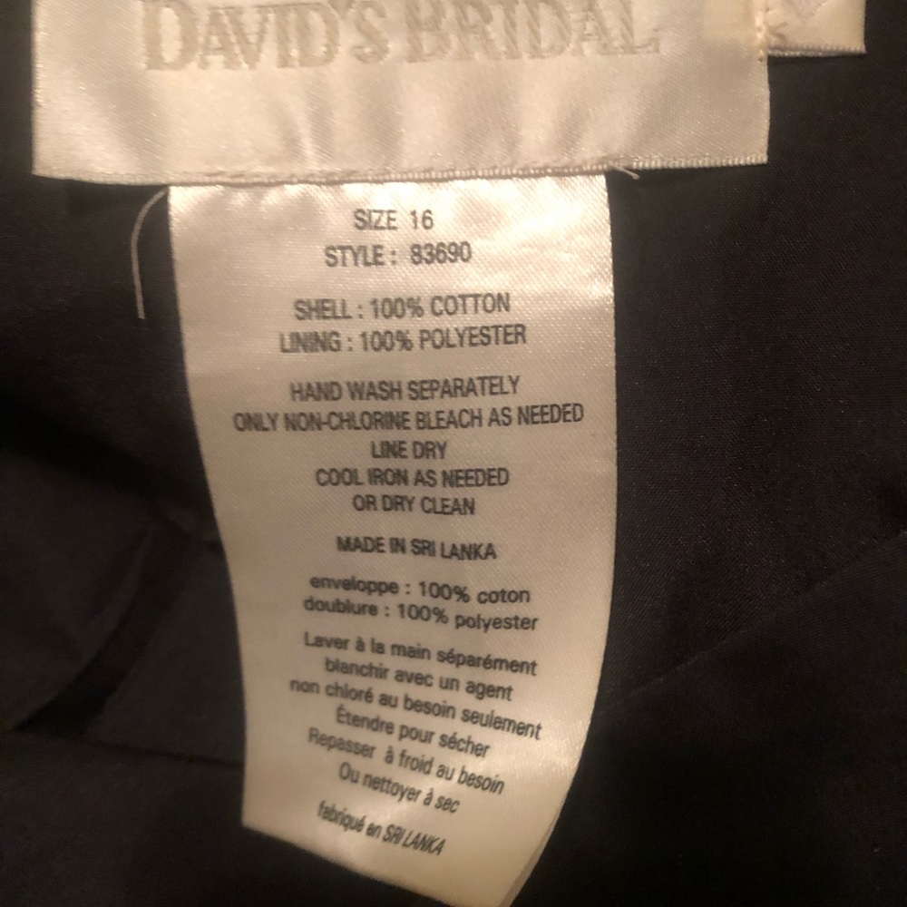 David’s Bridal black dress style #83690 - Picture 7 of 9